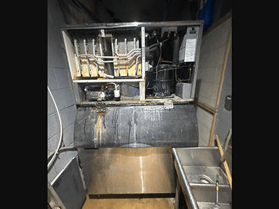 Cleaned and Sanitized Ice Machine and Ice Bin