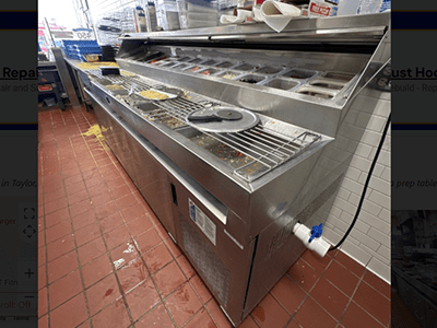 Repaired Pizza Prep Table