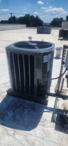 Performed commercial AC maintenance service at Domino’s in Taylor TX on a Trane rooftop HVAC system serving the front-of-hous...
