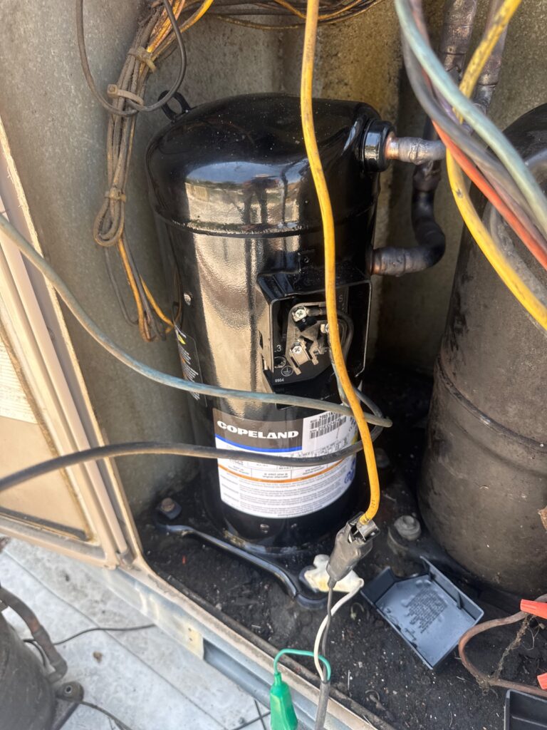 Repair: Installed new compressor on RTU.