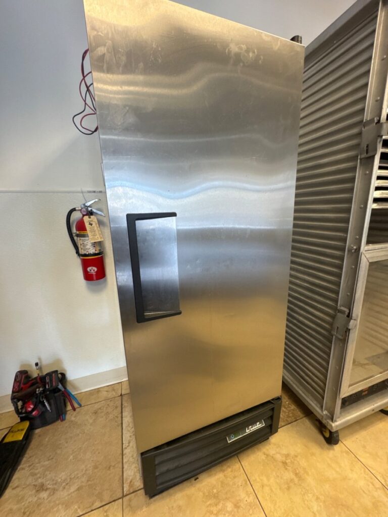 Repaired True Mfg reach in freezer in Austin Texas.