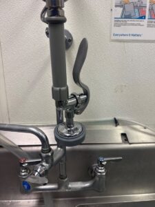 Replaced pre rinse nozzle on commercial sink in round rock Texas