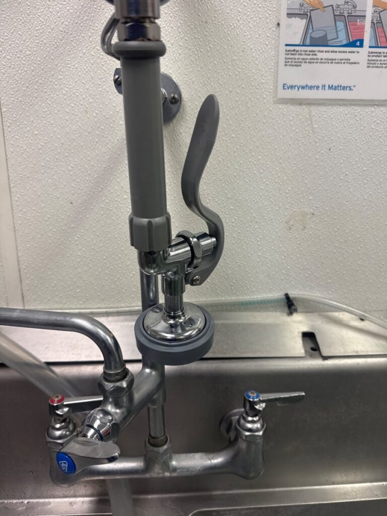 Replaced pre rinse nozzle on commercial sink in round rock Texas