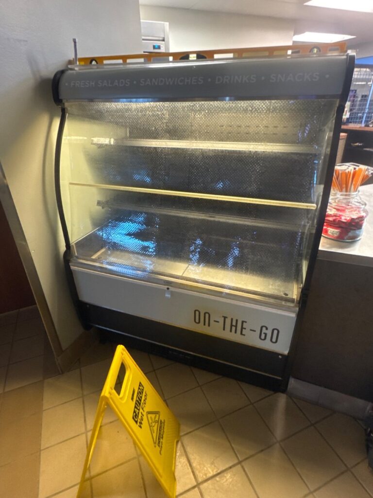 Repaired open type grab and go cooler in round rock Texas
