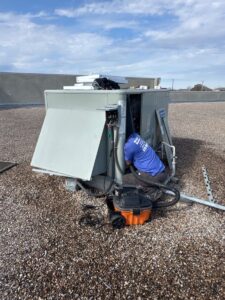 Performed preventative maintenance on air-conditioning RTUs in round rock Texas