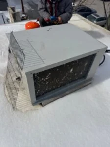 Prepared walk-in cooler in round rock Texas during snowstorm