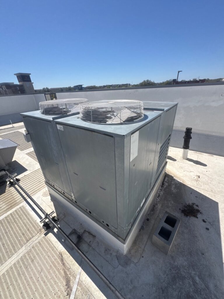 Repaired Manitowoc ice machine connected to an RDI industries condenserin Cedar Park, Texas