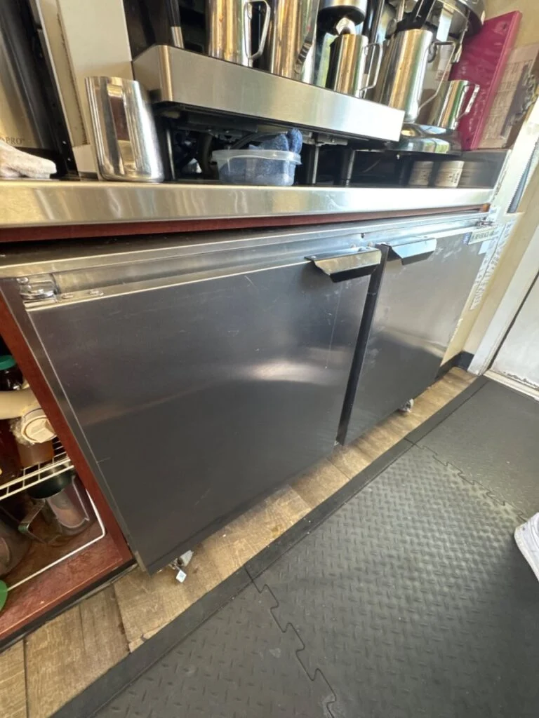 Repaired Beverage air under counter two door cooler in Austin, Texas