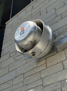 COOK Exhaust Fan Model: 120V15D-120 CR Serial: 007SL32095-00/0000701 Inspected exterior exhaust fan assembly. Found mounting...