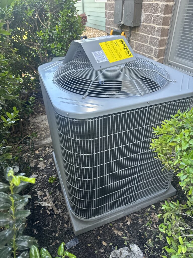 Completed installation of a new commercial HVAC system in Austin TX including condenser and air handler. Removed existing equ...