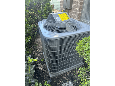 New commercial HVAC condenser unit installed at an Austin, TX property