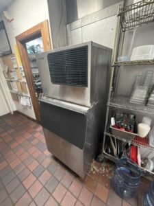Completed commercial ice machine repair and preventive maintenance on a Hoshizaki KMD-505MAJ ice machine after the customer r...