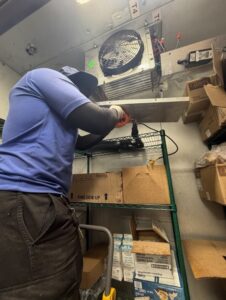 Commercial walk-in freezer repair completed for an Eggs Up Grill location. Setpoint Services replaced a failed walk-in freeze...