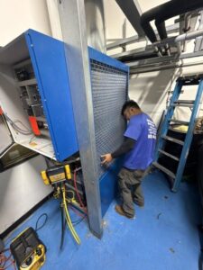 Setpoint Services performed extensive commercial process chiller repair on a HYFRA Sigma34-S industrial chiller at Muto Techn...